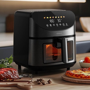 Friteuză cu Aer Cald Deerma KZ150W, Air Fryer 1700W, Bol XXL 8L, Convecție 3D, Touch, Negru - Img 6
