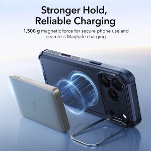 HHusa iPhone 17 Pro ESR Cyber Armor Kickstand albastra - Img 4