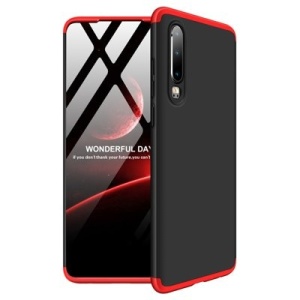 Husa Huawei P30 -GKK 360 Front and Back Case Full Body Cover -Negru cu Rosu - Img 1