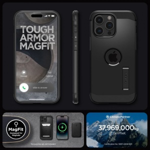 Husa iPhone 15 Pro Max Spigen Tough Armor Mag Magsafe neagra - Img 8
