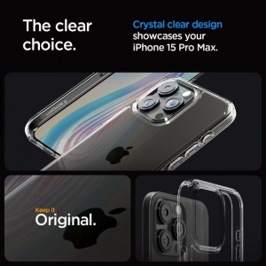 Husa iPhone 15 Pro Max - Spigen Ultra Hybrid Crystal Clear - Img 4