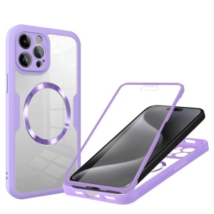 Husa iPhone 16 Pro Max ColorVerse 360 Magsafe + Screen Protector -margine mov - Img 1