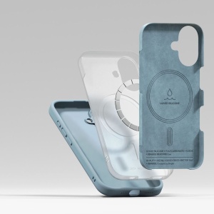 Husa iPhone 16 Ringke Silicone Magnetic Magsafe Albastra - Img 7