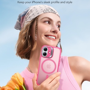 Husa iPhone 17 Classic Hybrid HaloLock Kickstand Frosted Pink - Img 6