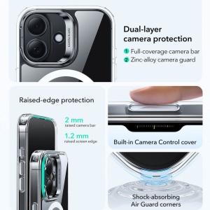 Husa iPhone 17 Classic Hybrid HaloLock Kickstand transparenta - Img 2