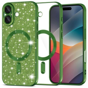 Husa iPhone 17 Luxury Glitter MagSafe Deep Green