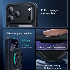 Husa iPhone 17 Pro Max Classic Hybrid HaloLock cu MagSafe de la ESR transparenta / negru - Img 5