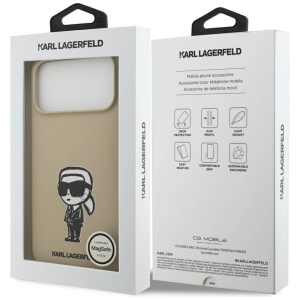 Husa iPhone 17 Pro Max Karl Lagerfeld Silicone Sketch & Logo Brown Karl - Img 6