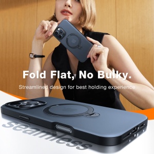 Husa iPhone 17 Pro Max Torras Ostand Spin Series neagra - Img 3