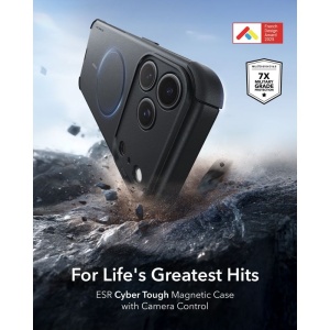 Husă iPhone 18 Pro ESR Cyber HaloLock Black - Rugged Slim - Img 2