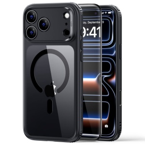 Husă iPhone 18 Pro Max - ESR Classic Hybrid si folie inclusa - Clear Black