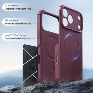Husă iPhone 18 Pro Max - ESR Cyber HaloLock - Frosted Deep Burgundy - Img 6