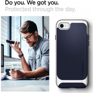 Husa Iphone SE 3( 2022)/SE 2 ( 2020)/7/8 - Spigen Neo Hybrid - Satin Silver - Img 4