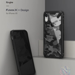 Husa Iphone XR - Ringke Fusion X- Camo Black - Img 5