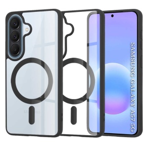 Husa Samsung Galaxy A57 Magsafe Pro transparenta margini negre