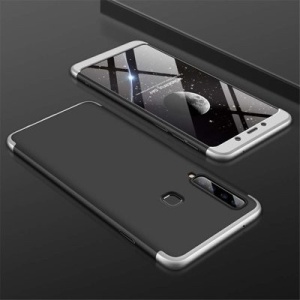 Husa Samsung Galaxy A9 -GKK 360 Front and Back Case Full Body Cover Negru cu Argintiu - Img 4