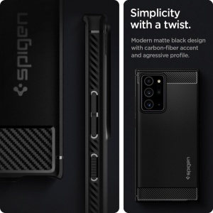 Husa Samsung Galaxy Note 20 Ultra - Spigen Rugged Armor -Neagra - Img 3