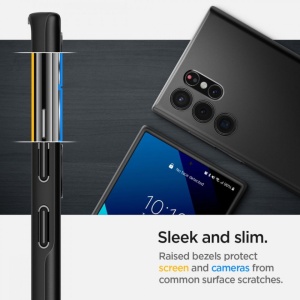 Husa Samsung Galaxy S22 Ultra - Spigen Thin Fit -Black - Img 6