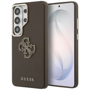 Husa Samsung Galaxy S26 Ultra Guess Grained Big 4G Metal Logo maro
