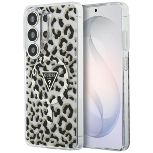 Husa Samsung Galaxy S26 Ultra Guess IML Leopard Print Triangle MagSafe Neagra