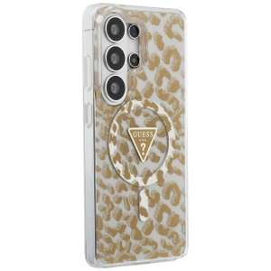 Husa Samsung Galaxy S26 Ultra Guess IML Leopard Print Triangle MagSafe Maro - Img 4