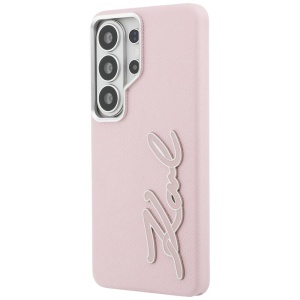 Husa Samsung Galaxy S26 Ultra Karl Lagerfeld Full Wrapped Grained Leather with Signature Resin Logo roz - Img 5