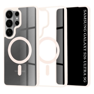 Husa Samsung Galaxy S26 Ultra Magsafe Pro transparenta margini nude pink