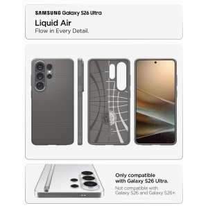 Husa Samsung Galaxy S26 Ultra Spigen Liquid Air Marble Grey - Img 7