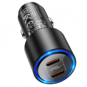 Incarcator auto telefon Hoco NZ3 2xUSB Type-C, QC 3.0,PD 40W, 3A - Img 3