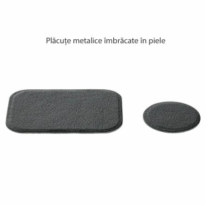 Placi metalice pentru suporturi magnetice ,acoperita cu piele ecologica Techsuit Negre - Img 4