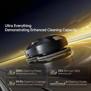 Robot pentru curatat geamuri Deerma model DEM C50S Ultra Negru cu pulverizare bidirectionala si aspiratie 8000Pa si 72W - Img 6
