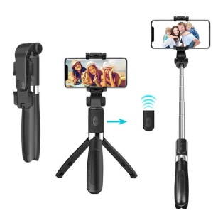 Selfie Stick și Trepied Bluetooth Techsuit L01, 70cm, Negru