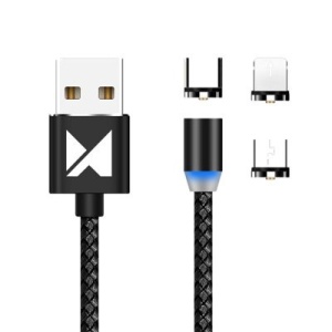 Cablu de date Wozinsky Magnetic Cable USB / micro USB / USB Type C / Lightning 2,4A 1m - Img 3