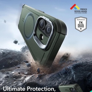 HHusa iPhone 17 ESR Cyber Armor Kickstand verde inchis - Img 2