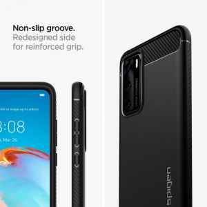 Husa Huawei P40 - Spigen Rugged Armor -Neagra - Img 7