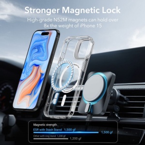 Husa iPhone 15 Plus Classic Kickstand Case cu MagSafe de la ESR - transparenta - Img 5