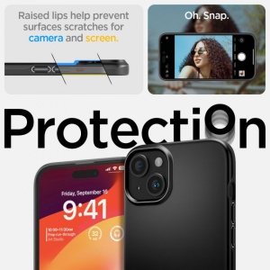Husa iPhone 15 Plus Spigen Thin Fit -Black - Img 6