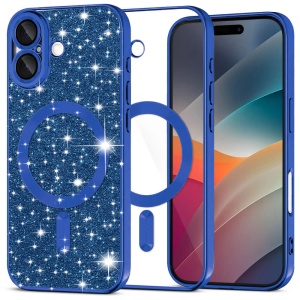 Husa iPhone 17 Luxury Glitter MagSafe Deep Blue