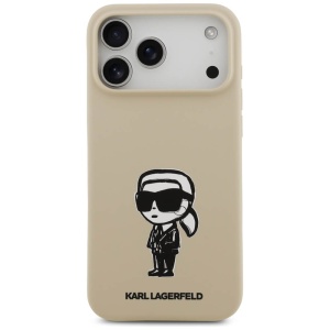 Husa iPhone 17 Pro Max Karl Lagerfeld Silicone Sketch & Logo Brown Karl - Img 3