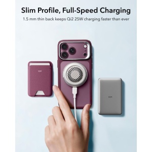 Husă iPhone 18 Pro ESR Classic Hybrid HaloLock Kickstand Frosted Deep Burgundy - Img 6