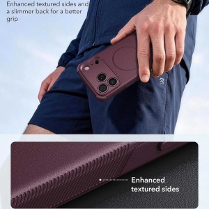 Husă iPhone 18 Pro Max - ESR Cyber HaloLock - Frosted Deep Burgundy - Img 3