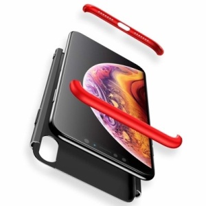 Husa Iphone XR-GKK 360 Front and Back Case Full Body Cover -Negru cu Rosu - Img 6