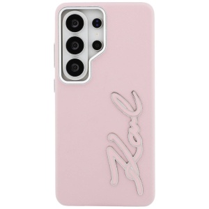 Husa Samsung Galaxy S26 Ultra Karl Lagerfeld Full Wrapped Grained Leather with Signature Resin Logo roz - Img 2