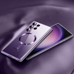 Husa Samsung Galaxy S26 Ultra Magsafe Luxury Crystal transparenta /roz - Img 4