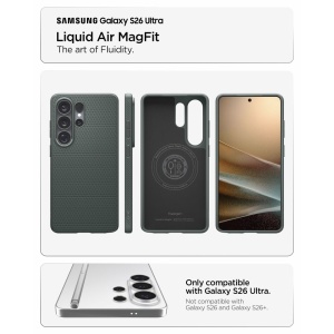 Husa Samsung Galaxy S26 Ultra Spigen Liquid Air Mag Magsafe Abyss Green - Img 6