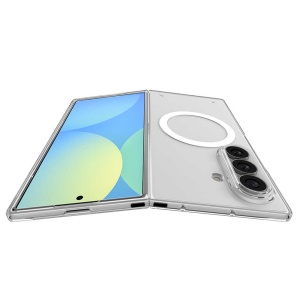 Detaliu inel magnetic MagSafe pe spatele husei clare Spigen Air Skin Samsung Z Fold8 Ultra