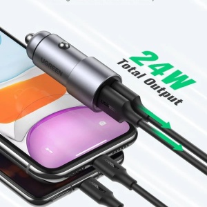 Incarcator auto telefon Ugreen Car Charger (50592) - 2xUSB-A, 24W, 4.8A Gri - Img 5