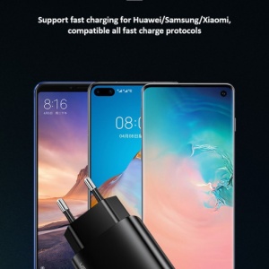 Incarcator telefon priza Usams T35 ,Dual Port, 1xUSB-C, PD 20W & 1xUSB-A, QC 3.0 - Img 3