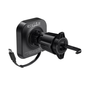 Suport telefon pentru grila de ventilatie auto cu incarcare wireless Magcharge 15 W si cablu retractabil 85cm - Img 4