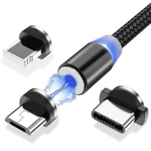 Cablu de date Wozinsky Magnetic Cable USB / micro USB / USB Type C / Lightning 2,4A 1m - Img 1